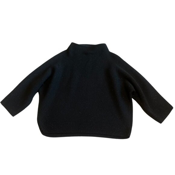 The Reset R Label Black Glitter Sparkle Sweater Pullover Casual Stretch Medium - Picture 6 of 11